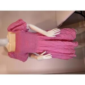 Zesica Pink Puff Sleeve Dress